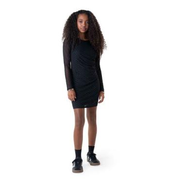 Imagem de Vestido Juvenil Com Sobreposição Minty Preto, 16, Preto