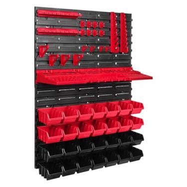 Imagem de FashionCha Conjunto de 49 Suportes de Parede para Armazenamento de Ferramentas, Ideais para Organizar Ferramentas em Uma Oficina, Sala de Bricolagem Ou Galpão.