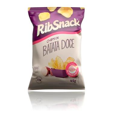 Imagem de Ribsnack Chips de Batata Doce Sal Rosa do Himalaia 45g, Caixa com 10 Unidades, Zero Gordura Trans, Sem Glúten