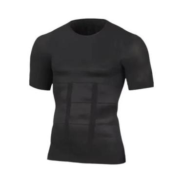 Imagem de Camisa De Compressão Masculina Para Controle De Barriga Modeladora De 