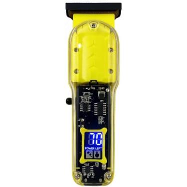 Imagem de Maquina de Cortar Cabelo Transparente Visor Digital (AMARELO)
