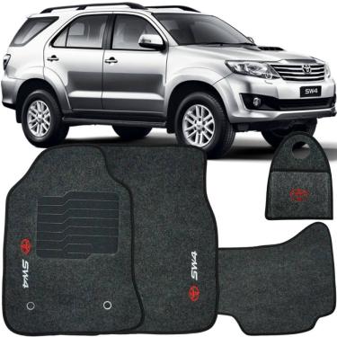 Imagem de Jogo Tapete Automotivo Carpete + Lixeira Toyota Hilux SW4 2006 à 2015 Soft Logo Bordado Grafite