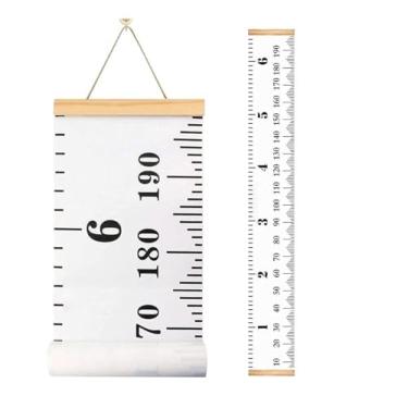 Imagem de Régua de entrega de tabela de altura para crianças régua de medida de tela 20 x 200 cm (preto e branco)
