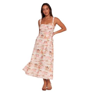 Imagem de Petal & Pup Vestido feminino Laurette Midi Estampa Tan, Estampa caramelo, G