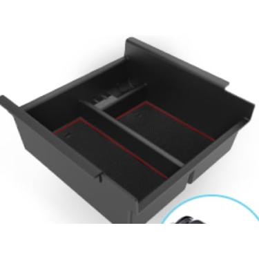 Imagem de MatsGPT Para Toyota 4Runner 2010-2024 Bandeja organizadora de console central com porta USB, caixa de armazenamento de inserção de braço para 4 Runner 5ª geração 2010-2022 2023 2024, ABS Stuff Black