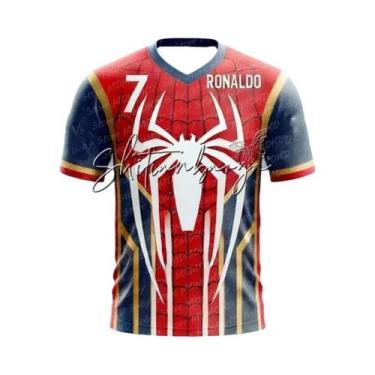 Imagem de Camiseta Infantil Do Homem-Aranha Mbappé, Jersey De Futebol, Suéter Re