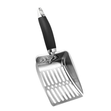 Imagem de Pá Higiênica De Areia Para Gatos Peneira Coletora e Limpeza De Resíduos Em Aço Inox Cabo Ergonômico (PÁ MALHA 5MM)