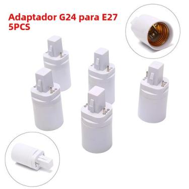 Imagem de 5 PCS G24 para E27 Soquete Adaptador de lâmpada LED Flexível Estender 