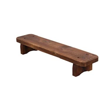 Imagem de LOERSS Banco de madeira, banco de jardim de madeira, cadeira de pátio ao ar livre, sofá para todos os climas, para ambientes internos e externos, jardim, quintal, parque, cor de carbonização (tamanho