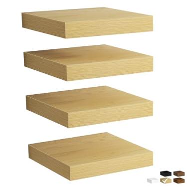 Imagem de Fun Memories Prateleiras flutuantes de madeira rústica para parede, economizam espaço, prateleiras montadas na parede para banheiro, quarto, sala de estar e cozinha, armazenamento e exibição elegantes