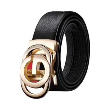 Imagem de Cinto Masculino De Couro Genuíno Com Fivela Automática De Liga Metálic