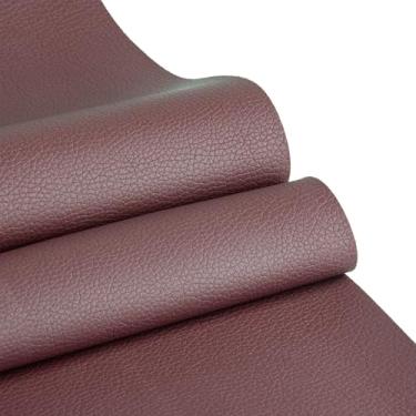 Imagem de Folhas de couro sintético para artesanato, textura de grão de lichia, estofamento de tecido sintético, projetos faça você mesmo, para barco, automotivo, conserto de sofá, cadeira, 1 metro de corte, 91