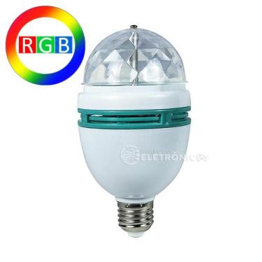 Imagem de Lâmpada De LED RGB Giratória Super Potente Efeito Bola Maluca Para Fes