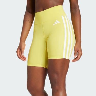 Imagem de Bermuda Adidas Optime 3 Stripes Feminina Amarela-Feminino