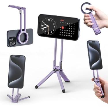 Imagem de ULANZI MA30 Suporte de tripé magnético para iPhone, Maglock de alumínio, smartphone, mini tripé, bolso para celular, ímã forte, compatível com iPhone 17, 16, 15, 14, 13, 12, séries, lavanda