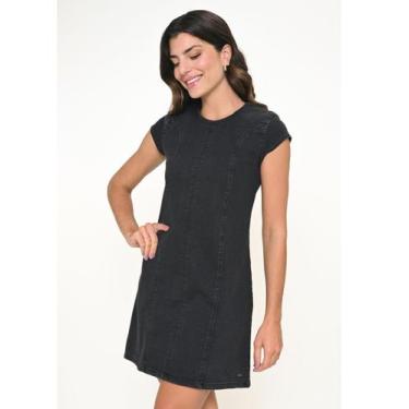 Imagem de Vestido Jeans Manga Curta Com Recortes Razon Jeans, M