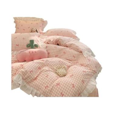 Imagem de Conjunto De Capa De Edredom Queen Size Com 3 Peças, Estampa De Laço E 
