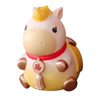 Imagem de Baoblaze Cofrinho em forma de cavalo, peça colecionável e fofa para decorar mesa, armário de entrada, escrivaninha, lareira ou escritório, Amarelo Pequeno