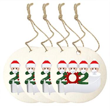 Imagem de Decoração de Árvore Família Sobrevivida Nova 2020 Ornamento Suspensão para Casa Presente Madeira Comemorativo 4PCS