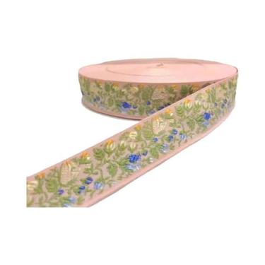 Imagem de Fita Decorativa Vintage Com Padrão Floral De Folhas, 25cm/3cm De Largu
