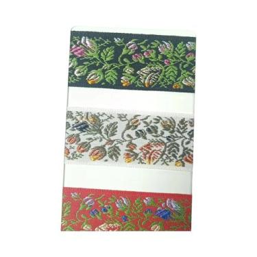 Imagem de Fita Decorativa Vintage Com Padrão Floral De Folhas, 25cm/3cm De Largu
