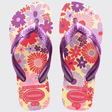 Imagem de Chinelo Infantil Meninas de Dedo Casual Havaianas Kids Flores-Feminino