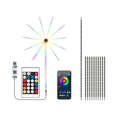 Imagem de Luzes De Fogo De Artifício LED RGB Com Sincronização De Música Bluetoo