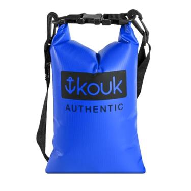 Imagem de Bolsa Saco Estanque 100% Impermeável e a prova d'água 2L Não Molha Celular Documentos Proteção Praia Mar Piscina Sol Saída Calor Verão Chuva Bag Mala Necessaire Trilhas Viagens Acampamento (Azul)