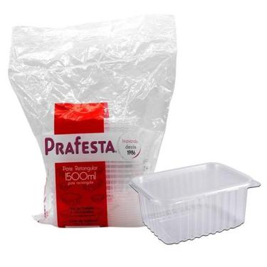 Imagem de Pote Ret. 1500 Ml Com Tampa 10 Unds Freezer E Micro-Ondas - PRAFESTA, 