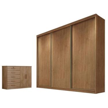 Imagem de Guarda Roupa Casal Londres e Cômoda Seul Cumaru 23 - Novo Horizonte