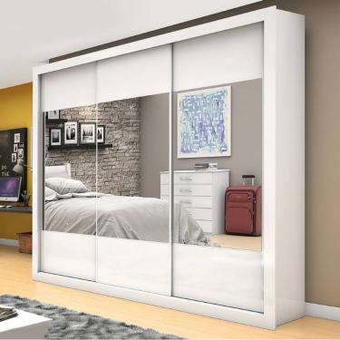 Imagem de Guarda Roupa Atlanta 3 Portas Com Espelho Branco - Carioca