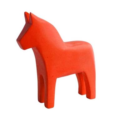 Imagem de Bothyi Coleção de enfeites de mesa com estatueta de cavalo sueco Dala, arte e artesanato, decoração do Ano do Cavalo para estante, quarto e sala de jantar, Vermelho