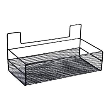 Imagem de Suporte para Chuveiro Prateleira de Banheiro Organizador Parede sem Perfuração Adesivo Cesto Armazenamento Rack Ferro Alta Resistência Buracos Drenage