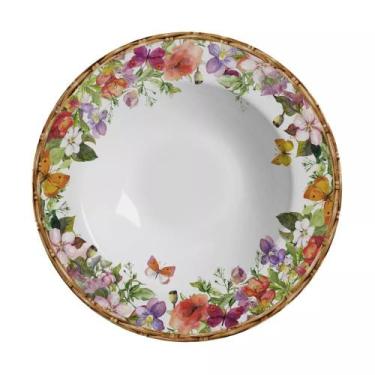 Imagem de Conjunto com 6 Pratos Fundo Flores Rattan Ø25cm - Alleanza Cerâmica