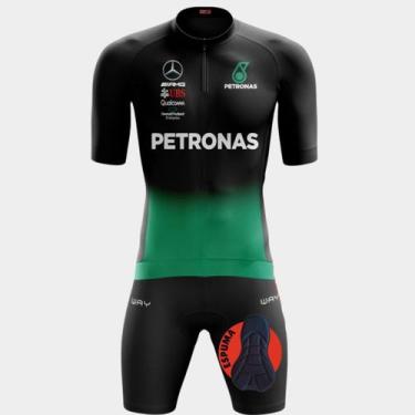 Imagem de Conjunto de Ciclismo Masculino Camisa e Bermuda Forro Espuma Masculina
