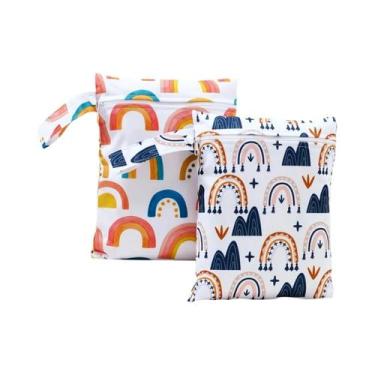 Imagem de Mini Bolsa De Fraldas Para Bebê Impermeável Reutilizável Lavável Elinf