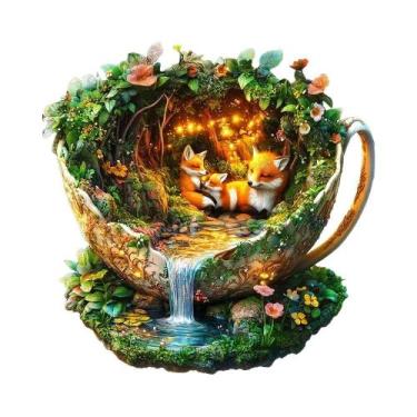 Imagem de Quebra-Cabeça De Madeira De Vida Selvagem Na Floresta Para Diversão Em