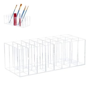Imagem de HOBBIESAY Organizador de batom e armazenamento com 24 compartimentos, suporte transparente para exibição de cosméticos, suporte de armazenamento de brilho labial, perfeito para organizadores de brilho