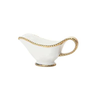 Imagem de Molho de cerâmica branca, jarro de molho com alça de porcelana, recipiente decorativo para molhos para caldo de carne