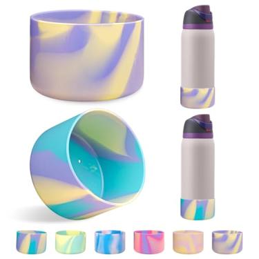 Imagem de LUCKINEE 2 peças de base de silicone para bota Owala FreeSip Twist and Flip Flask 1,134 g e Hydro Flask boca larga 947 g 1,134 g e mais garrafas com diâmetro inferior de 8,8 a 9,3 cm