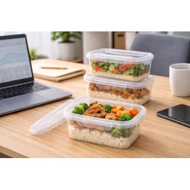 Imagem de Kit 10 Marmitas Potes 800ml com Travas Laterais – BPA Free, Herméticos, Organizadores de Alimentos para Congelador e Geladeira