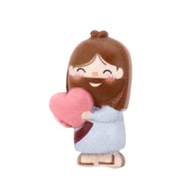 Imagem de Figurinha Jesus Te Ama,Mini Decoracao De Escritorio - Estatueta Religiosa Decorativa,Para Colecionadores Expositor Estante Criado Mesa Aparador Quarto