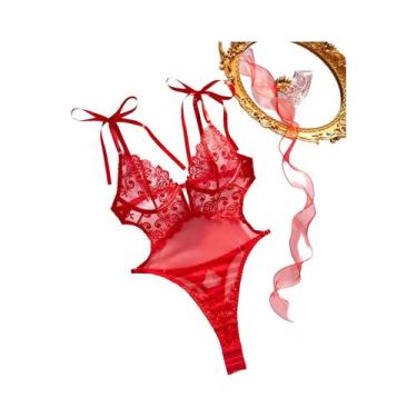 Imagem de Body De Lingerie Sexy Com Renda E Transparência MUZISKAT Moda 2024, BR