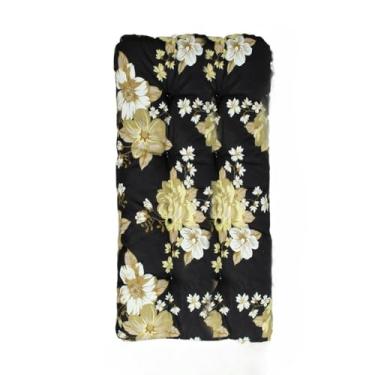 Imagem de Almofada Futon Grande 120x60x15cm Assento Macio para Cadeira Sofá Balanço Pallet Banco e Colchonete Decorativo(Flor Branca)