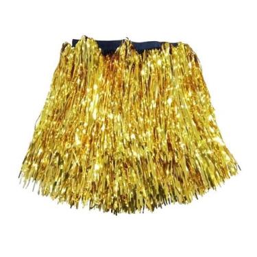 Imagem de Saia De Fitas Metalizada 40cm Festa Carnaval - Studio Das Festas, Dour