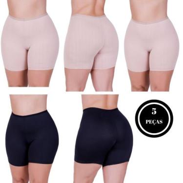 Imagem de Kit 5 Short Segunda Pele Modelador - C2 KIT 5 ANÁGUA BEGE E PRETO - BY