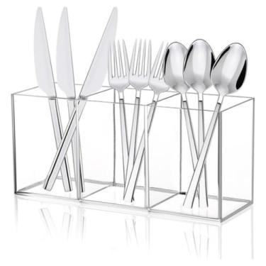 Imagem de Organizador De Talheres De Acrílico Porta Faca Colher Garfo Ideal Para Cozinha Moderna
