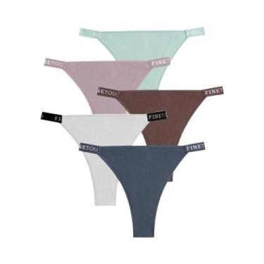 Imagem de Conjunto De Lingerie Sexy Feminina Em Algodão Com Calcinhas De Cintura