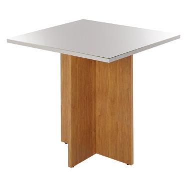 Imagem de Mesa Sala De Jantar Robusta Tampo Com Vidro 90X90Cm Cinamomo/Off White Cinamomo/Off White