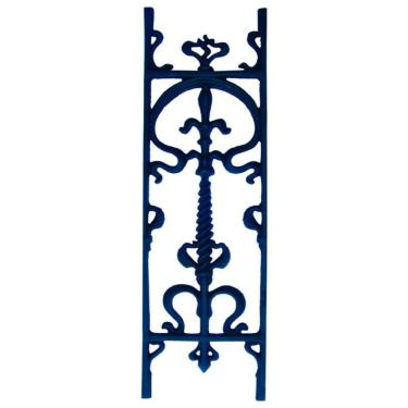 Imagem de Grade Ferro Fundido Bombê Reta Sacada Varanda Escada 80X24Cm